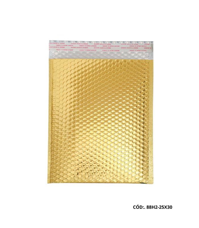 SOBRE BURBUJA ORO DORADO 25X30CM