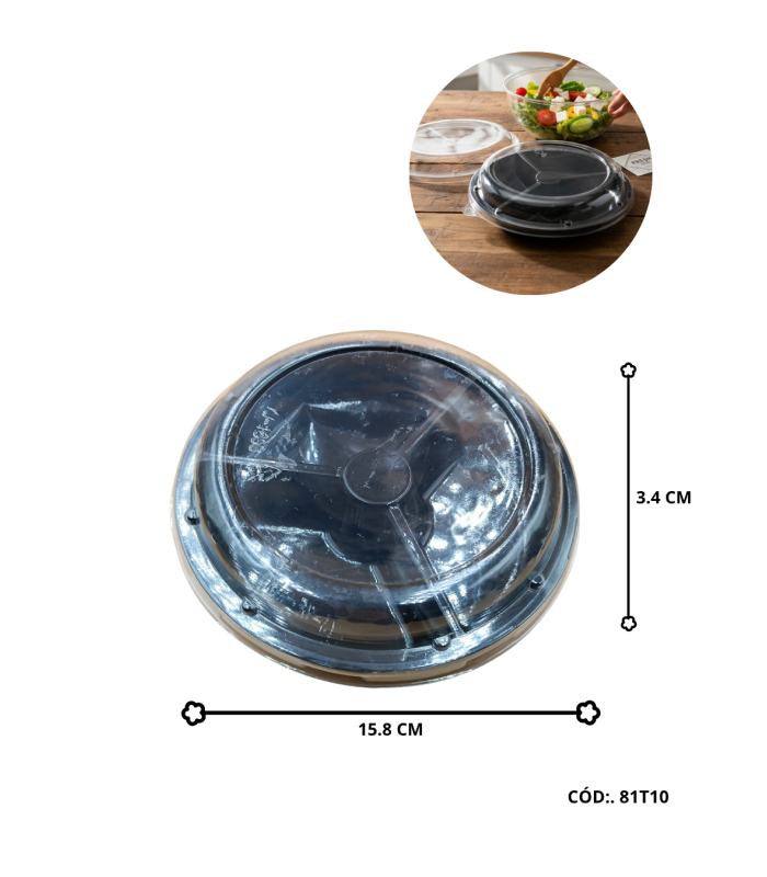 TUPPER PARA FRUTA C/ TAPA X10PC