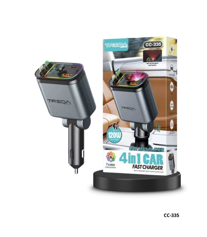 CARGADOR P/ AUTO TREQA 4 EN 1