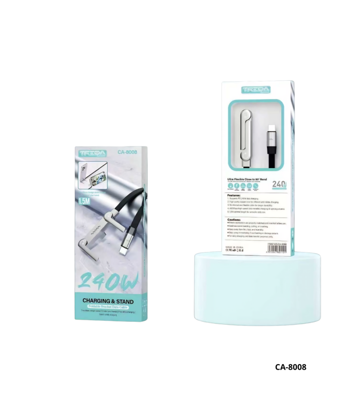 CABLE DE DATOS TREQA C/ SUJETADOR USB-C