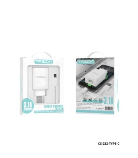 CARGADOR DE PARED TREQA 3.1A USB-C