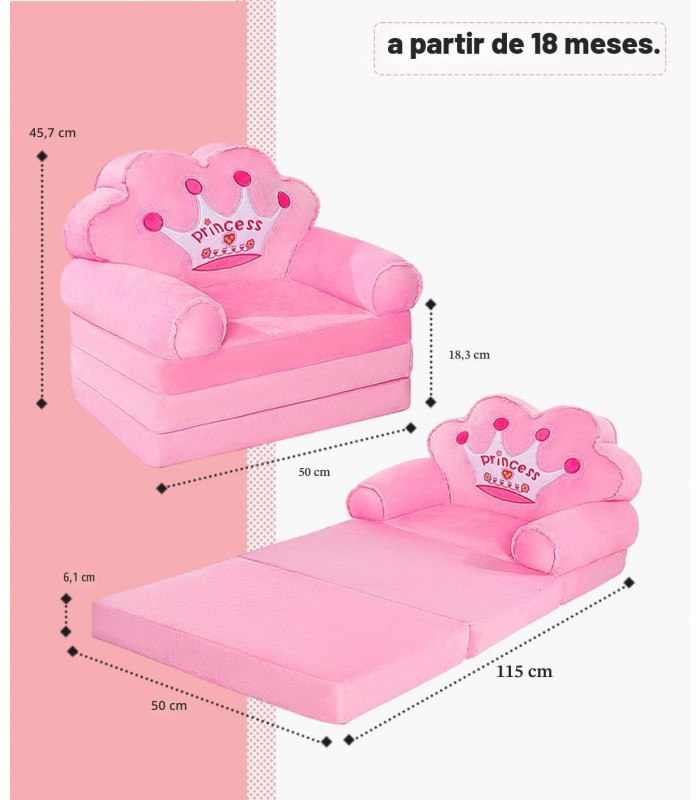 SOFA INFANTIL ROSA