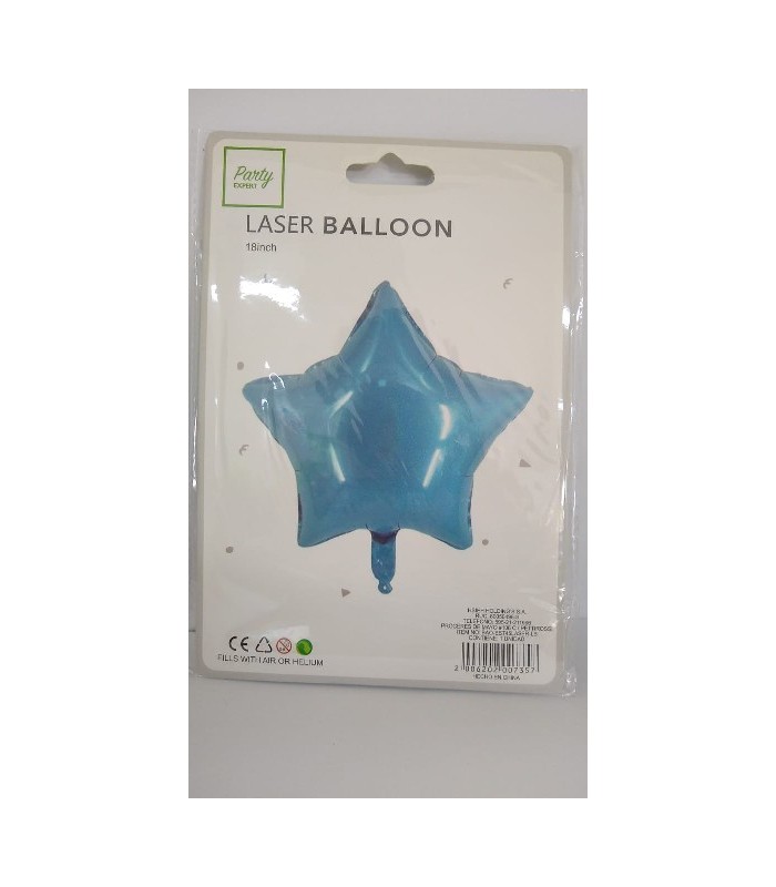 GLOBO ESTRELLA BRILLOSO 45CM CELESTE