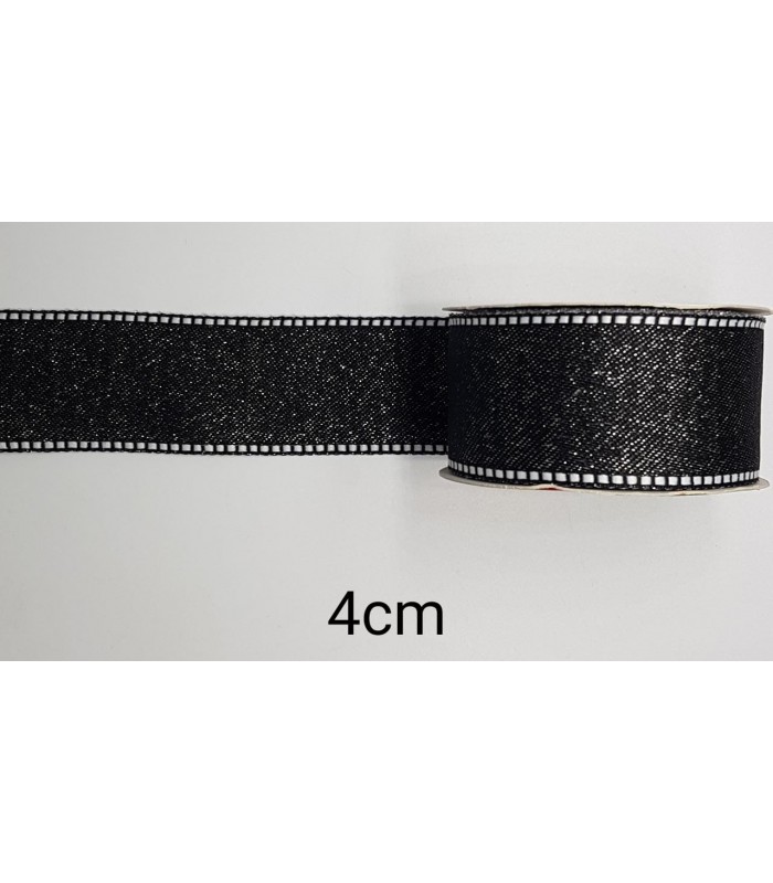 PESPONTO C/ BRILLO NEGRO/BLANCO