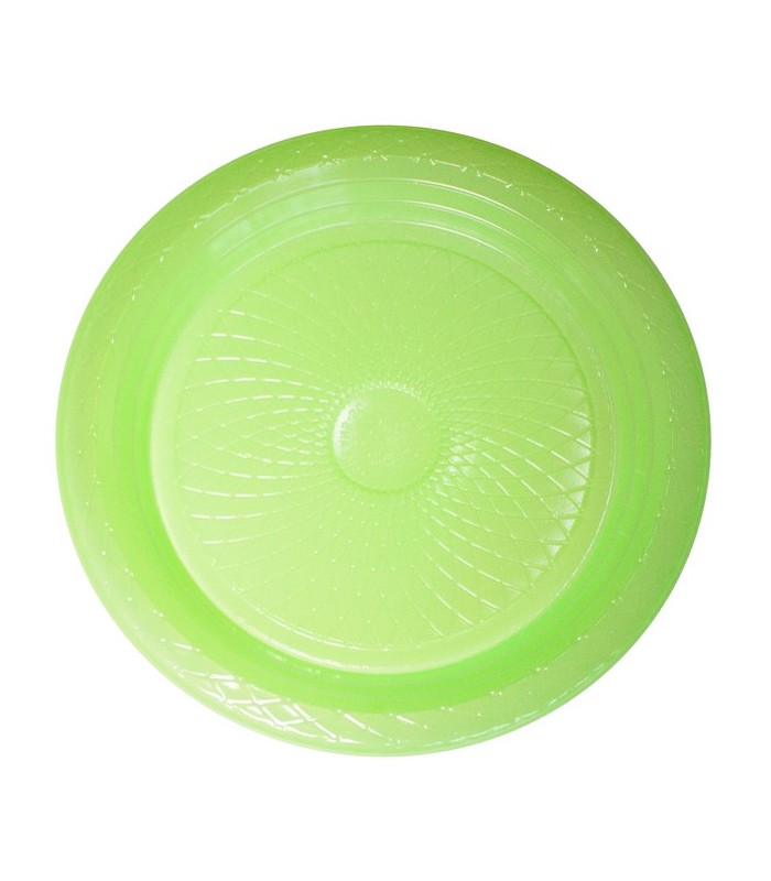 PLATO PLASTICO 15CM 10UNID VER NEON