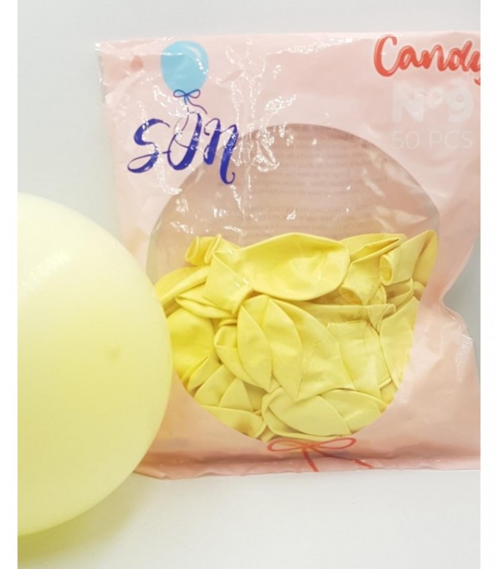 GLOBO CANDY N°9 AMARILLO PAQ 50
