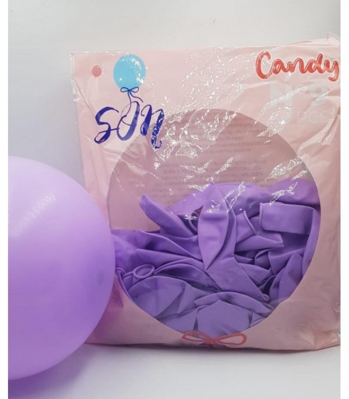 GLOBO CANDY N°9 LILA PAQ 50