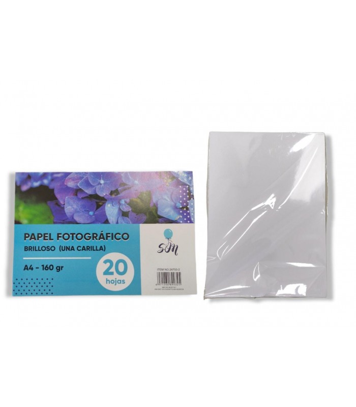 PAPEL FOTO BRILLOSO A4  160G