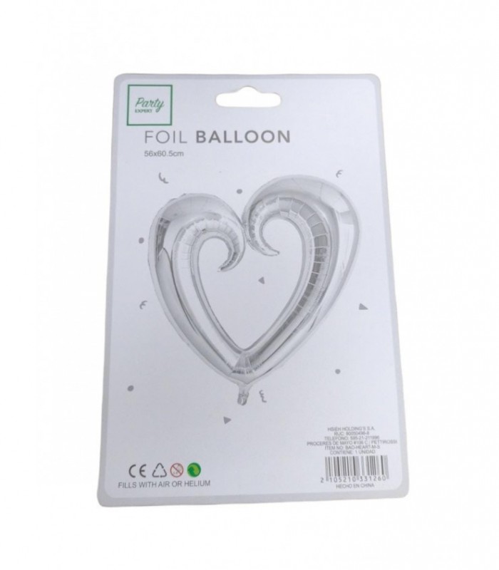 GLOBO CORAZON 56X60.5CM PLATEADO