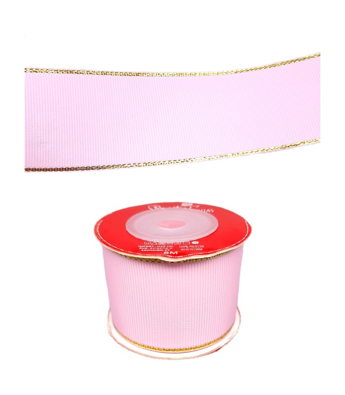 CINTA BORDE DORADO PEARL PINK