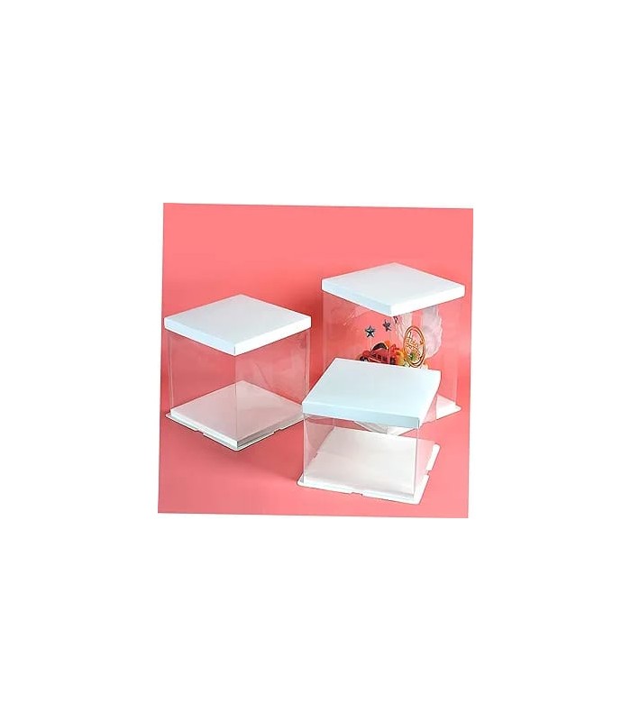 CAJA TRANSPARENTE CUADRADO 3 TIER