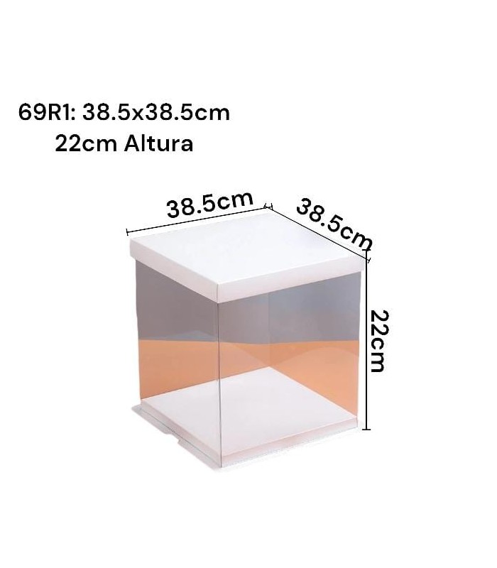 CAJA TRANSPARENTE CUADRADO 1 TIER