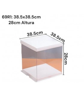 CAJA TRANSPARENTE CUADRADO 2 TIER