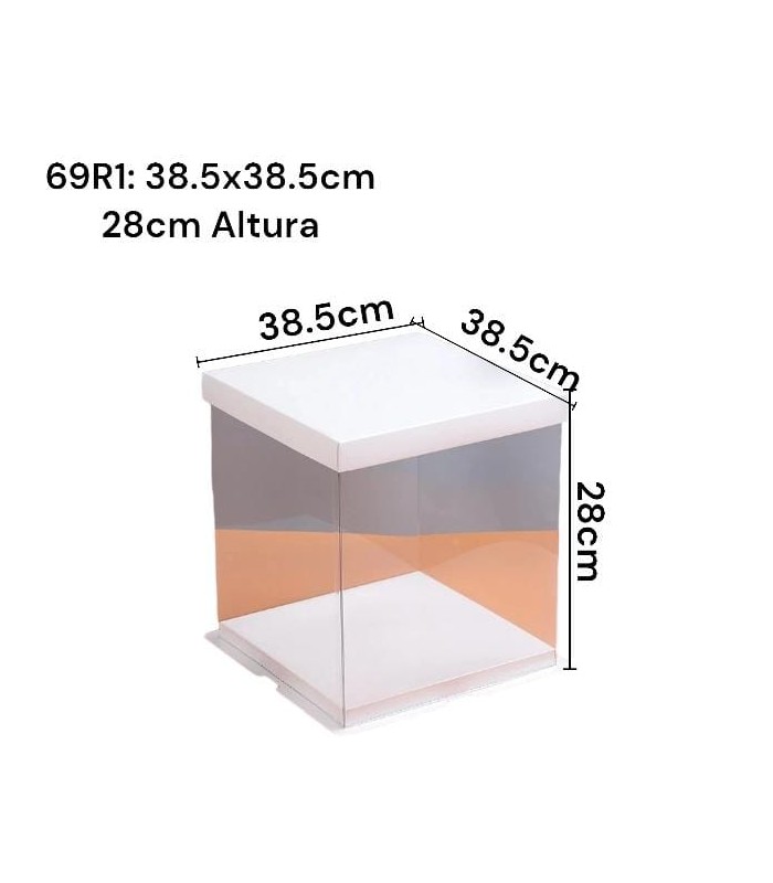 CAJA TRANSPARENTE CUADRADO 2 TIER