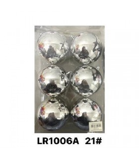 BOLAS NAV 10CM 6PCS PLATEADO