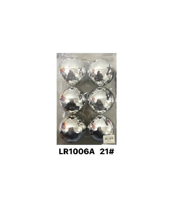 BOLAS NAV 10CM 6PCS PLATEADO