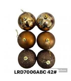 BOLAS NAV 7CM 6PC MARRON CLARO