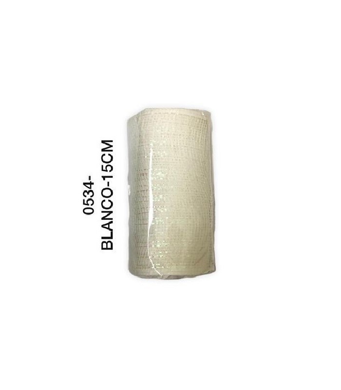 CINTA MALLA BLANCA / PLATA 15CM