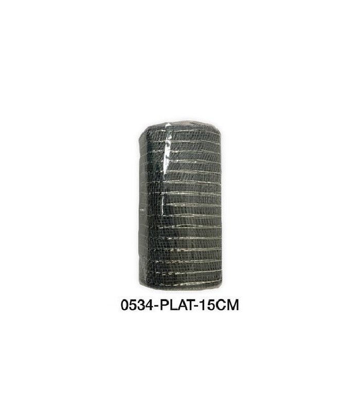 CINTA MALLA PLATEADO 15CM