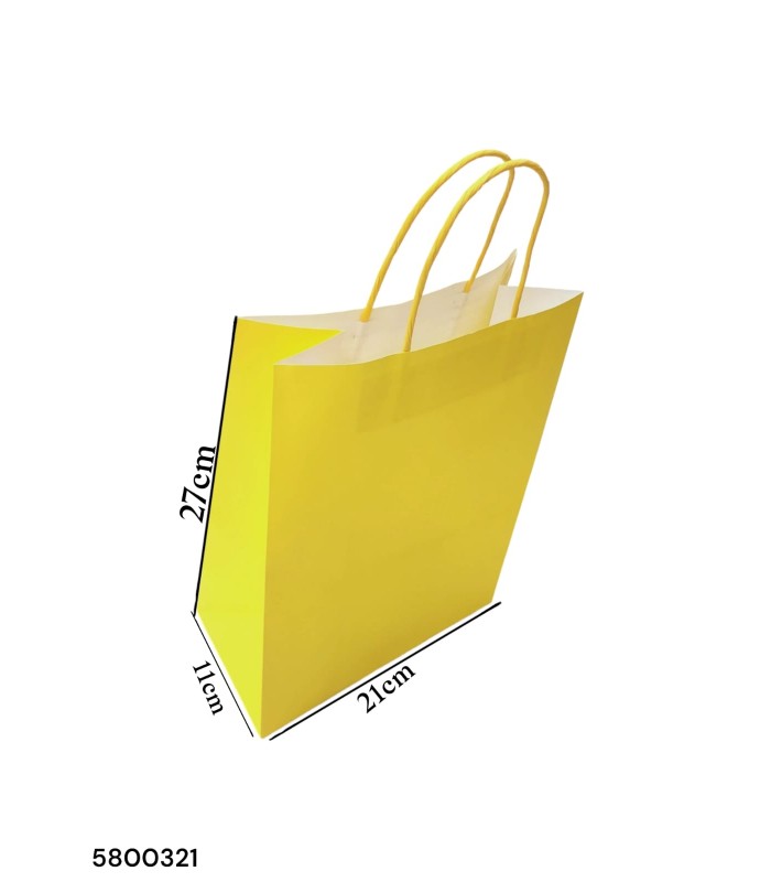 BOLSA REGALO AMARILLO M 27X21X11