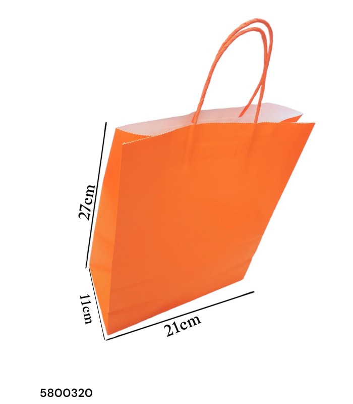 BOLSA REGALO NARANJA M 27X21X11
