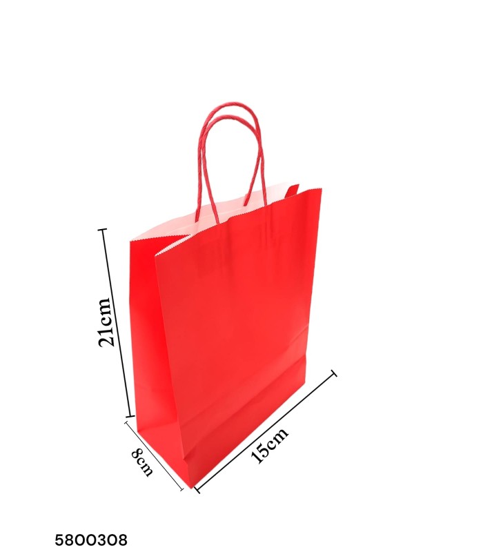 BOLSA REGALO ROJO P 21X15X8