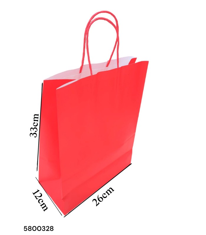BOLSA REGALO ROJO L 33X26X12