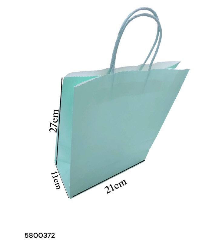 BOLSA REGALO VERDE PASTEL M 27X21X11