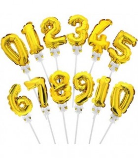 GLOBO METALIZADO NUMERO DORADO