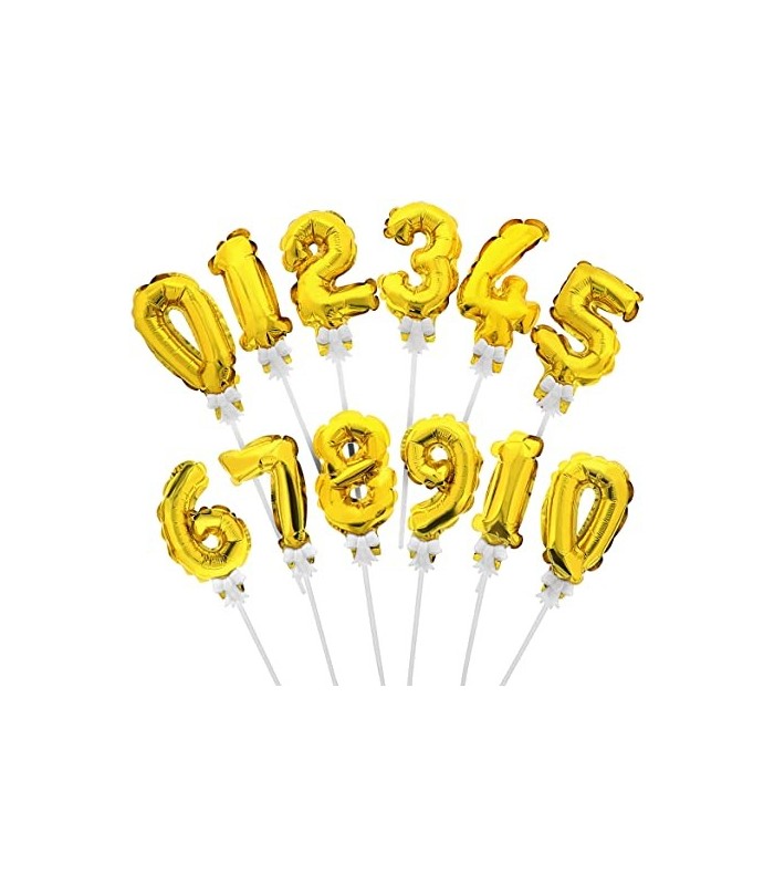 GLOBO METALIZADO NUMERO DORADO