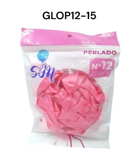 GLOBO PERLADO N°12 ROSA CLARO 25PCS