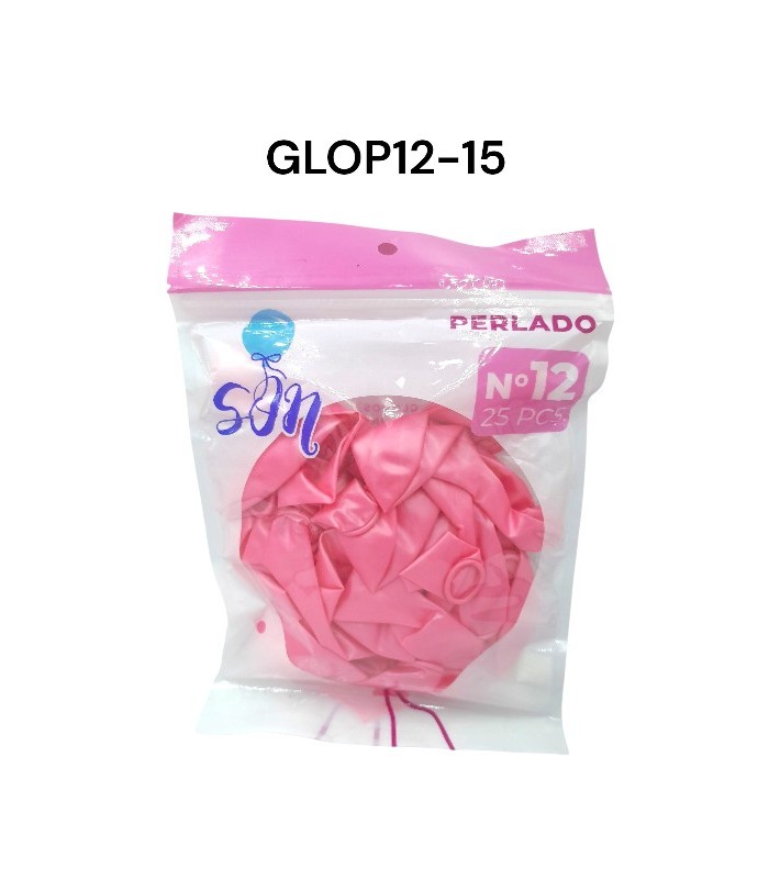 GLOBO PERLADO N°12 ROSA CLARO 25PCS
