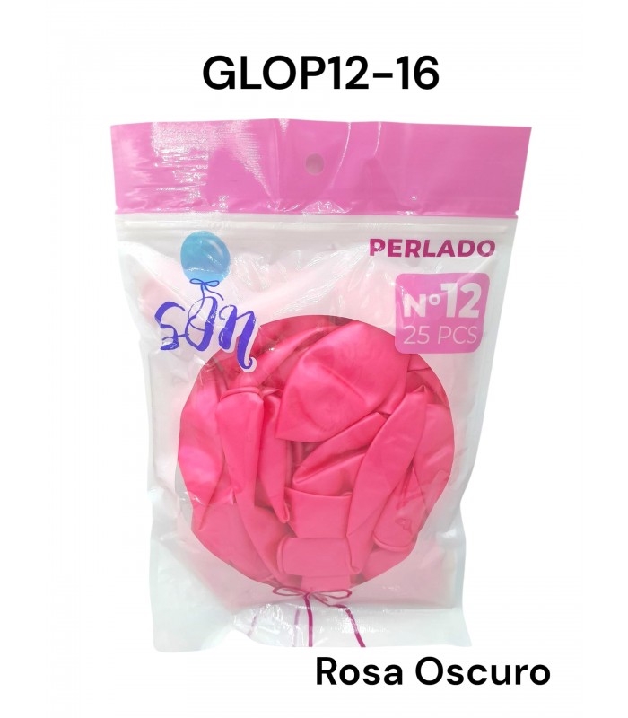 GLOBO PERLADO N°12 ROSA OSCURO 25PCS