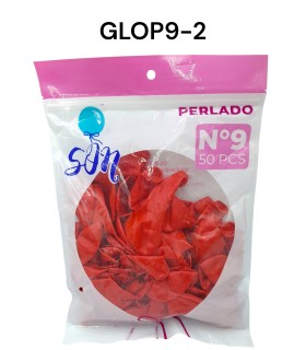 GLOBO PERLADO N°9 ROJO 50PCS