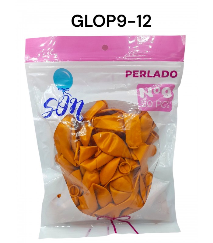 GLOBO PERLADO N°9 DORADO 50PCS