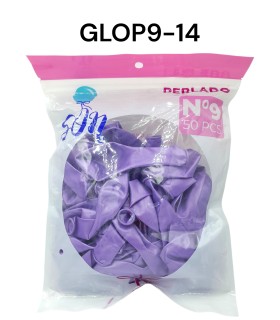 GLOBO PERLADO N°9 LILA CLARO 50 PCS