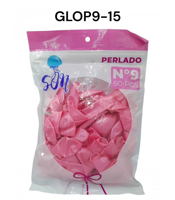 GLOBO PERLADO N°9 ROSA CLARO 50PCS