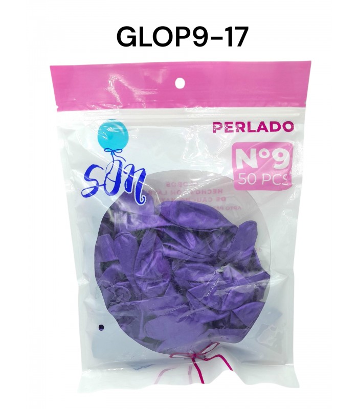 GLOBO PERLADO N°9 LILA OSCURO 50PCS