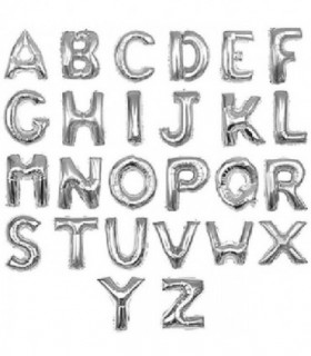 GLOBO METALIZADO LETRA PLATA T40