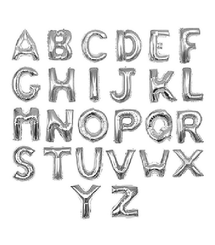 GLOBO METALIZADO LETRA PLATA T32