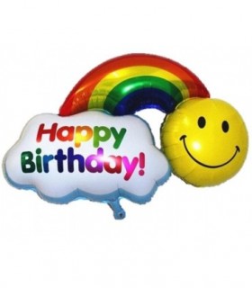 GLOBO METALIZADO ARCO IRIS C/ SOL