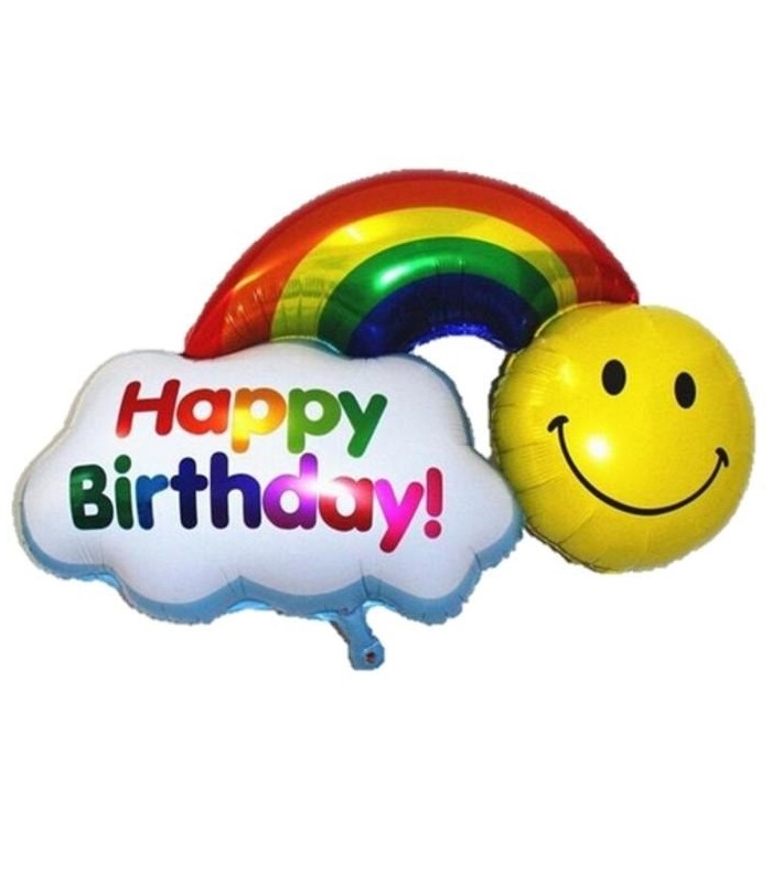 GLOBO METALIZADO ARCO IRIS C/ SOL