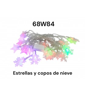 LUZ NAV. COPO DE NIEVE + 5 ESTRELLAS BICOLOR