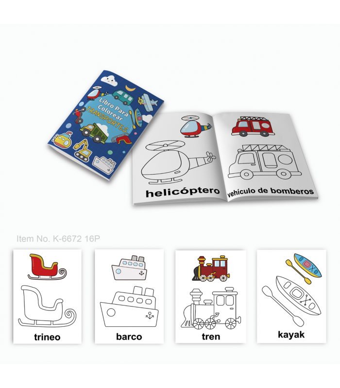 LIBRO PARA COLOREAR TRANSPORTE