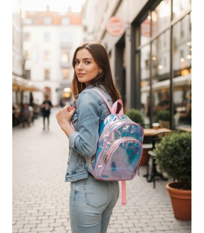 MOCHILA TRANSLUCIDA 27*23*12CM