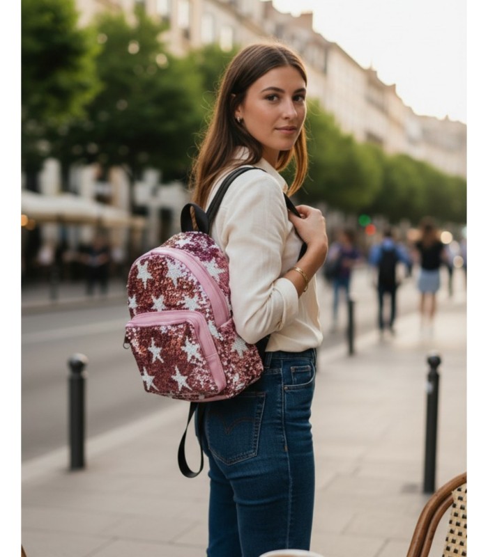 MOCHILA CON LENTEJUELAS