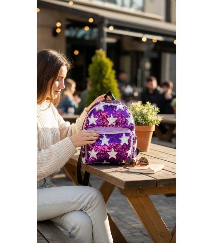 MOCHILA CON LENTEJUELAS